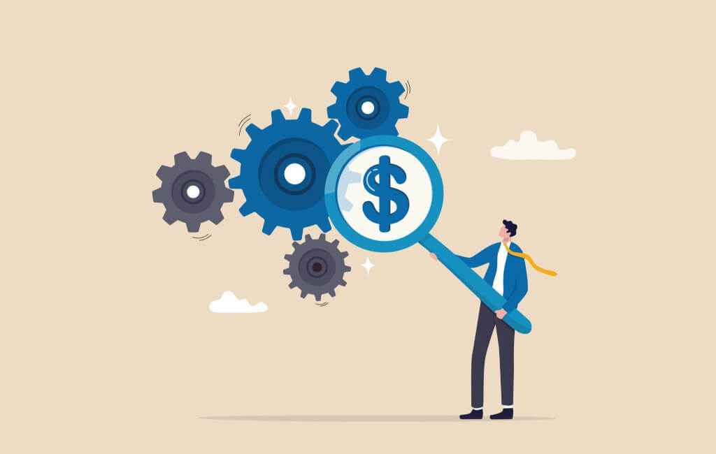 Illustration of gears and money | Why is mobile advertising important?