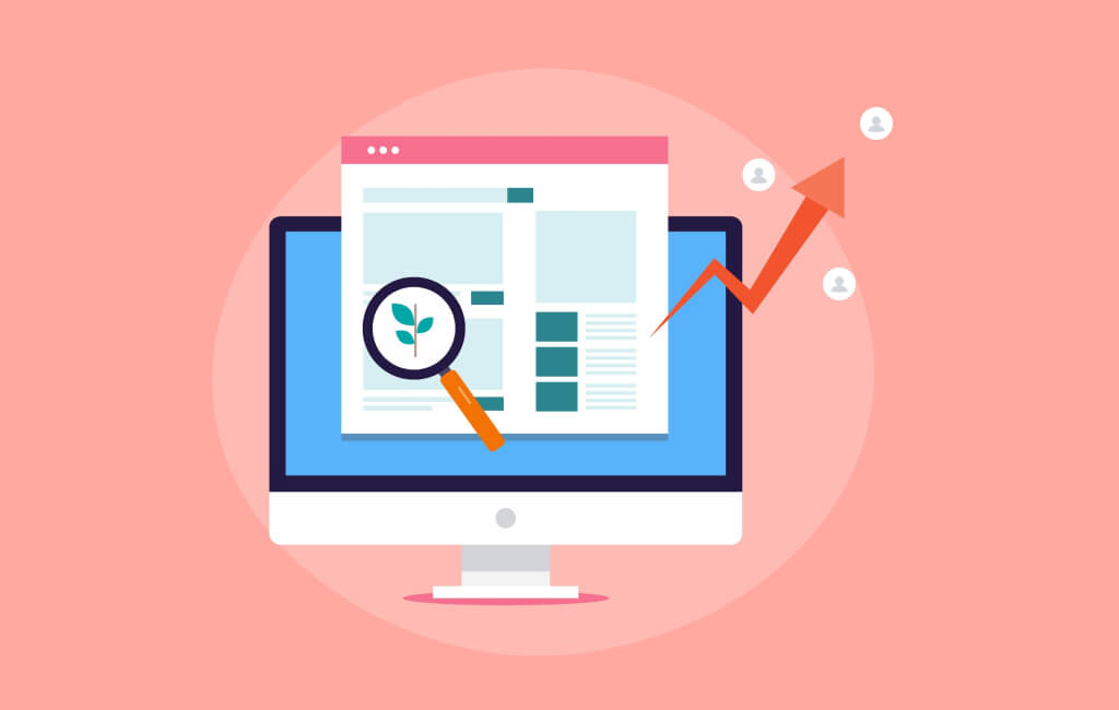 Illustration of a website on a computer | How to increase organic traffic