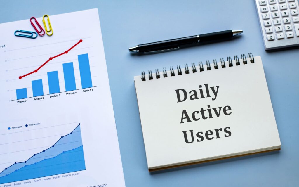 “Daily active users” on a notebook | North Star metric examples
