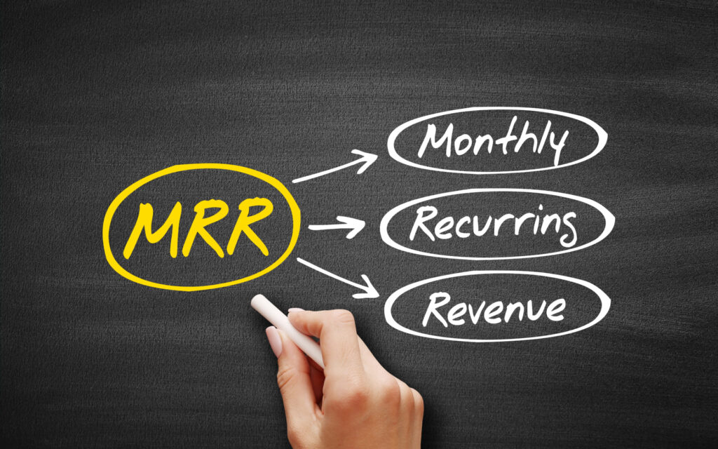 A flow chart displaying “MRR”| North Star metric examples